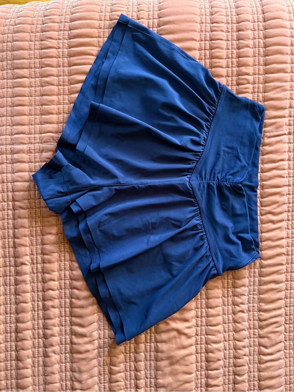 High-Waist Navy Athletic Skort-Style Shorts